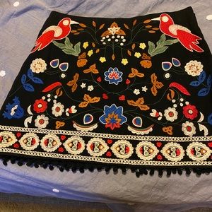 Embroidered mini skirt